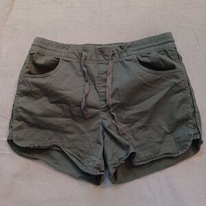 Eddie Bauer Olive Green Elastic Waist Casual Shorts Women's Size 8